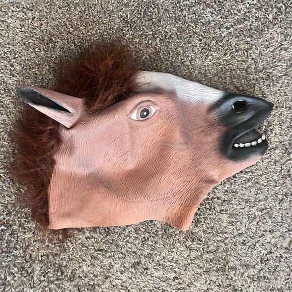 Horse Mask Halloween Cosplay Mr. Ed Full Head One Size, Preowned Perfect - Picture 1 of 8